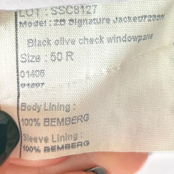 Jos A Bank Signature Collection Men 50R Black Olive Check Windowpane Sport Coat - Picture 5 of 6